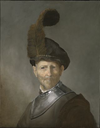 Final mock-up of Rembrandt's "Old Man in Military Costume."