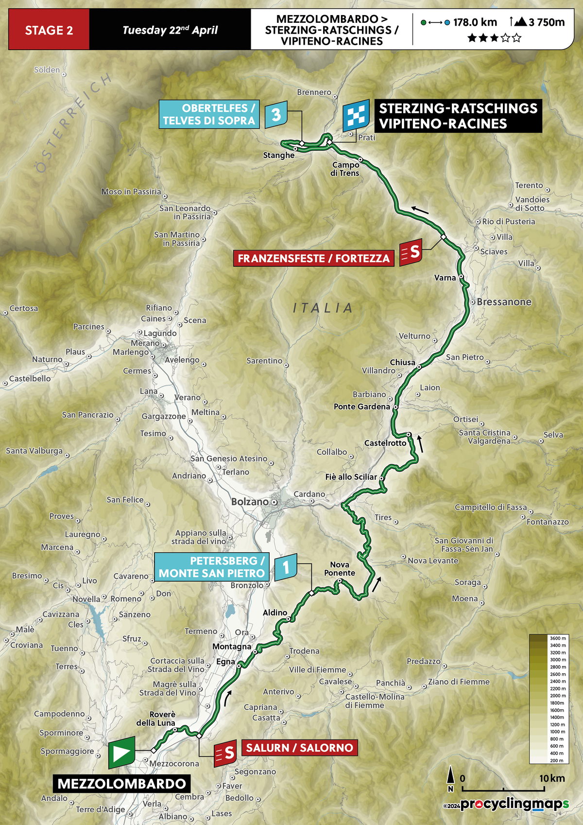 Tour of the Alps stage 2 map