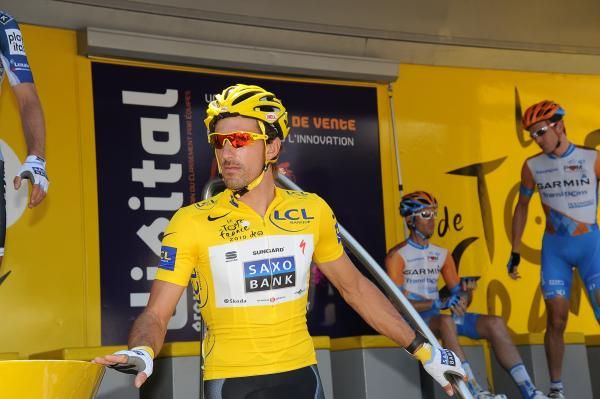 Fabian Cancellara (Saxo Bank) at the sign-in.
