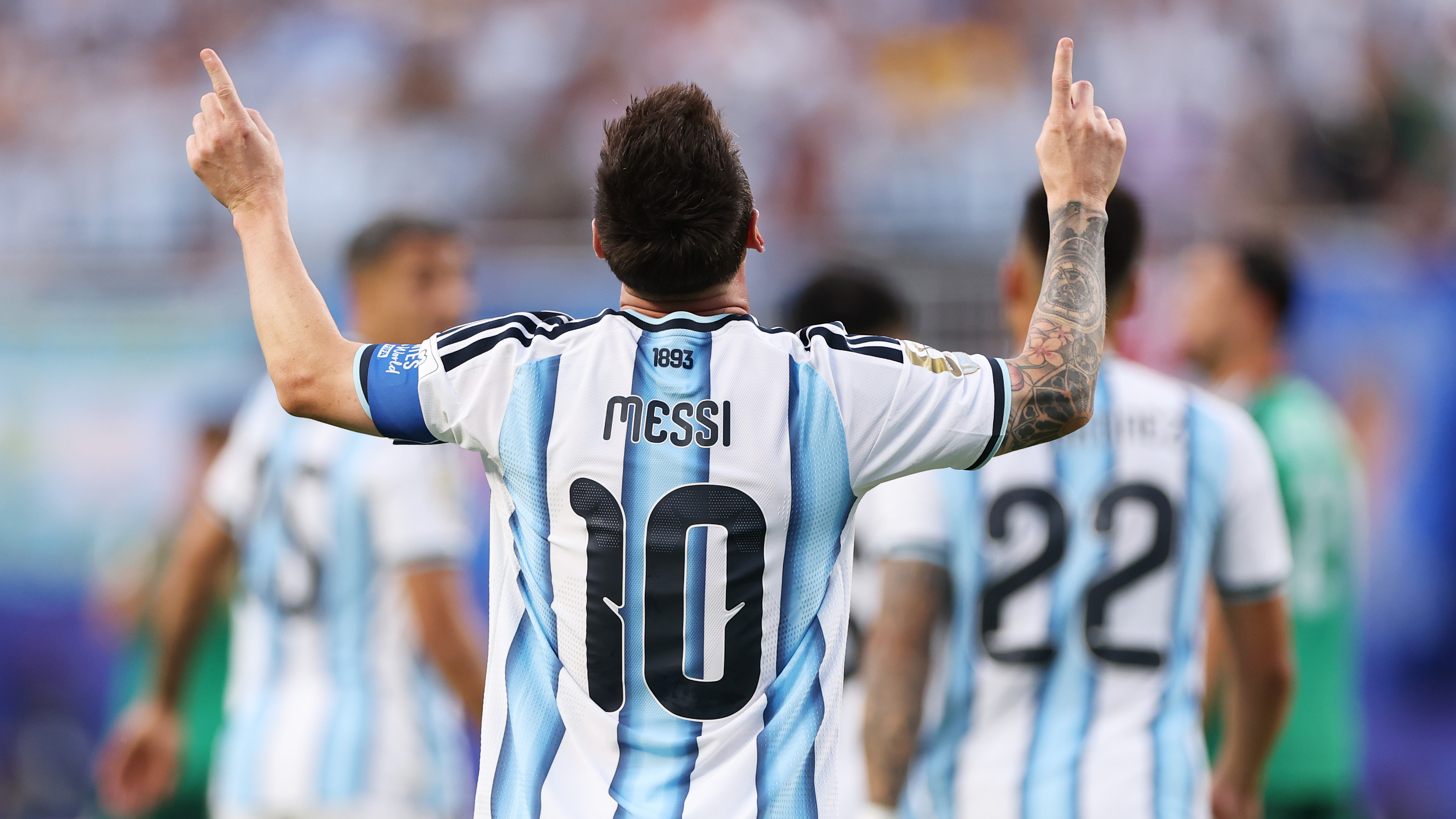 Lionel Messi #10 of Argentina celebrates scoring his team's first goal during the FIFA World Cup 2026