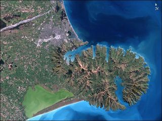 An aerial view of Christchurch, New Zealand, where a magnitude 6.3 earthquake struck Feb. 22.