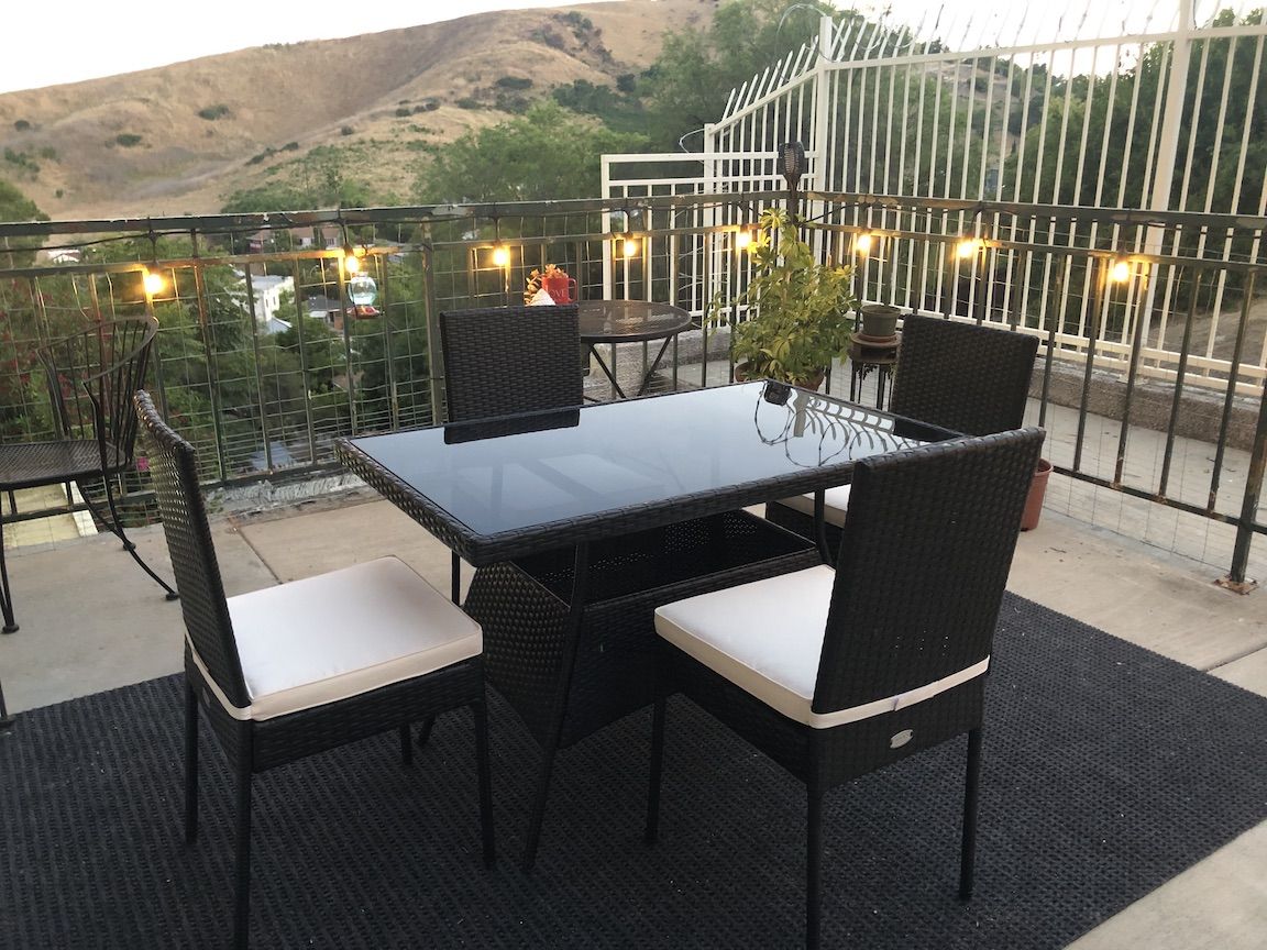 Tangkula 5-Piece Wicker Patio Dining Set Review: Beautify Your Patio ...