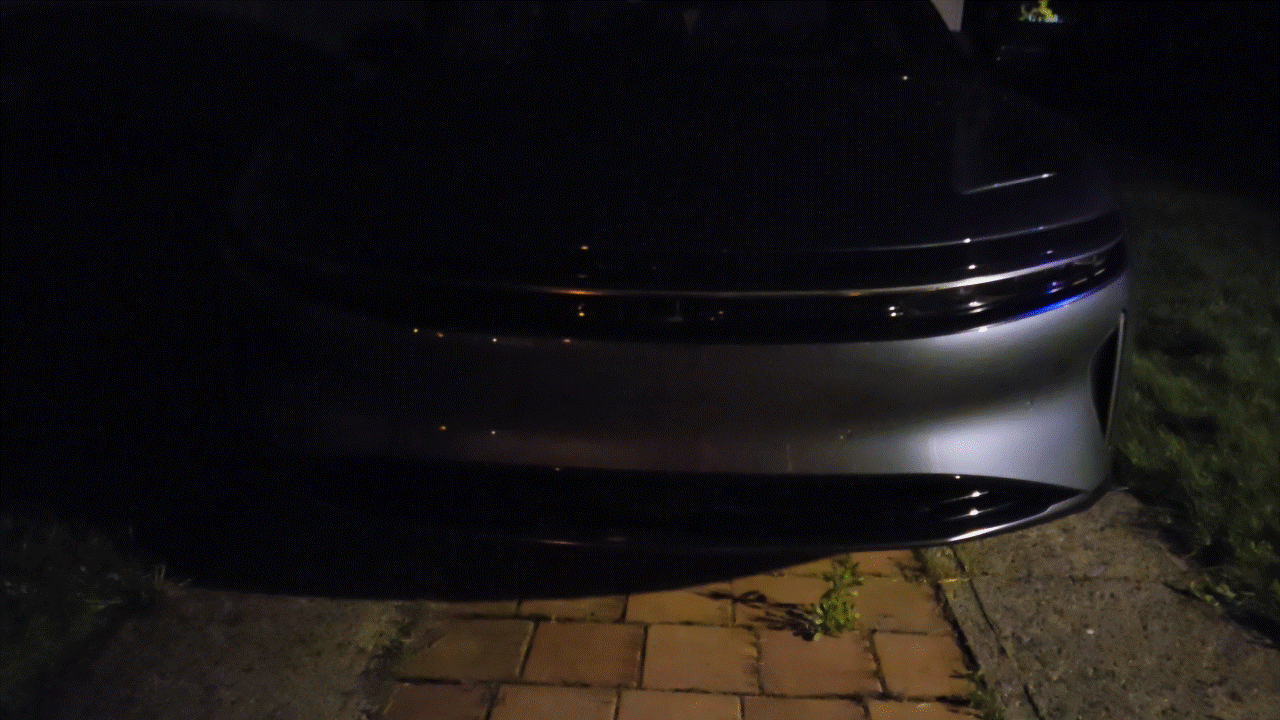 2025 Lucid Air Touring headlights unlock sequence.