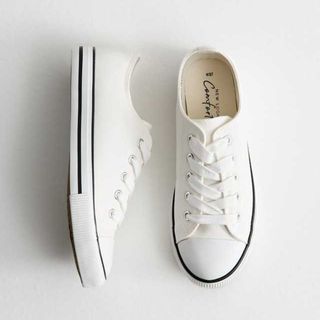 white canvas trainers