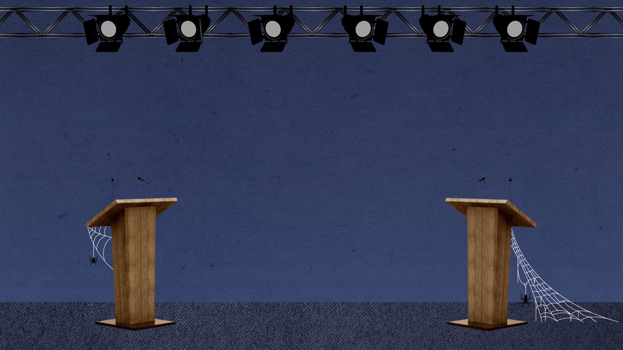 A debate stage.