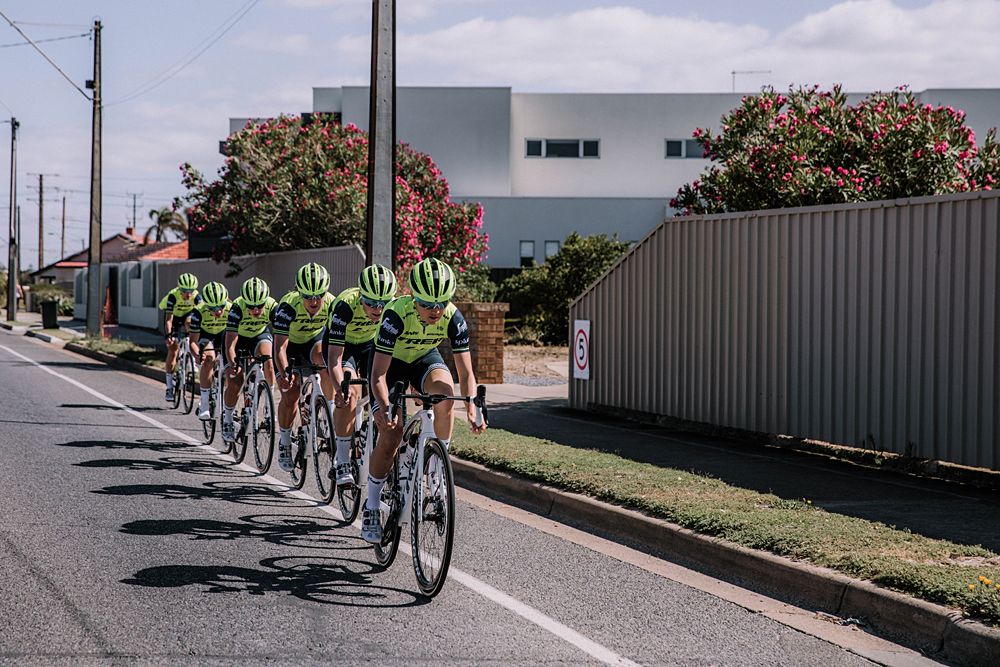 Trek-Segafredo women's team training ahead of the Women's Tour Down Under