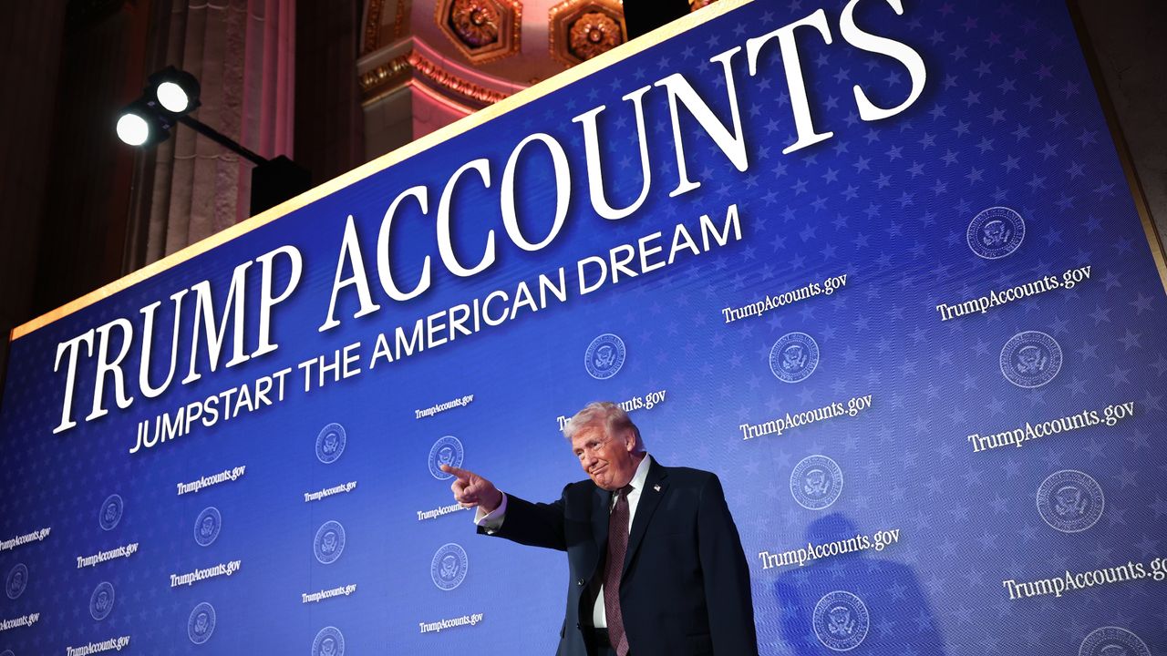 President Donald Trump touts "Trump Accounts"
