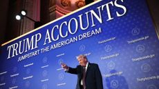 President Donald Trump touts "Trump Accounts"