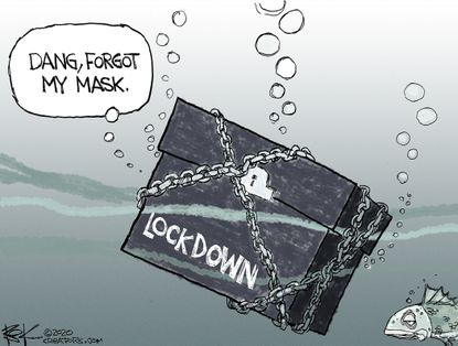 Editorial Cartoon U.S. lockdown masks