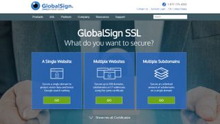 Website screenshot for GlobalSign