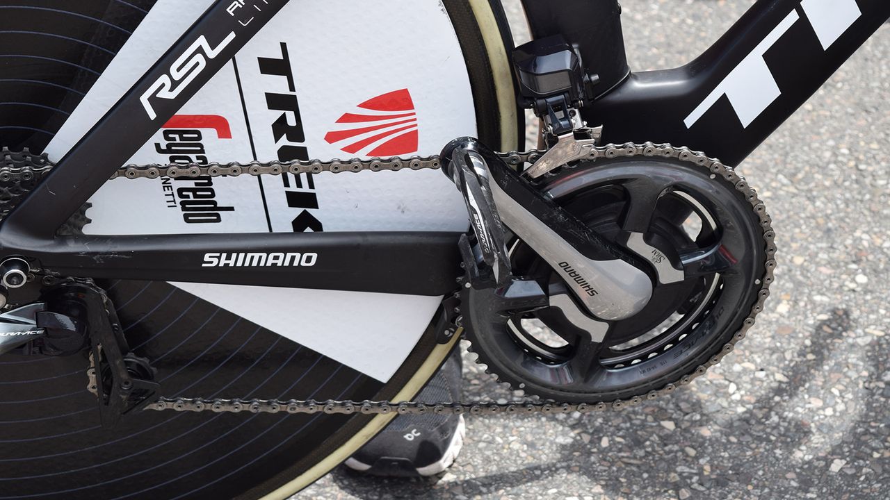 Trek-Segafredo have been running Shimano power meters this year but for the prologue opted for their old SRM power meters