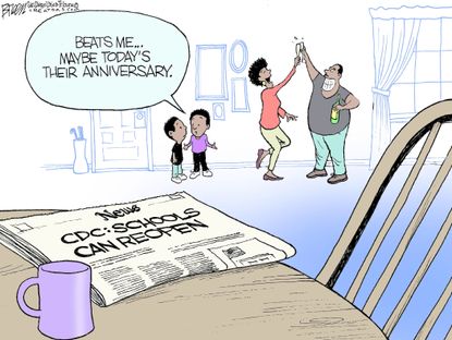 Editorial Cartoon U.S. CDC covid school reopenings