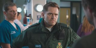 Incandescent Iain Dean kicks Jacob off the team in Casualty episode Once Bitten.