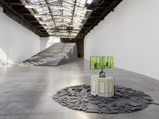 Installation view of Theaster Gates’ exhibition ‘Amalgam’ at Palais de Tokyo, Paris