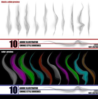 Smoke style brushes, one of the best free Illustrator brushes