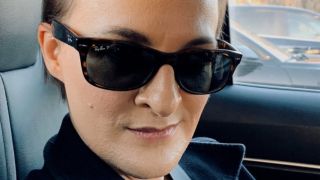 Elisabeth Finch is shown in a vehicle wearing dark sunglasses in a photo taken by Jennifer Beyer and provided to Peacock for the docuseries Anatomy of Lies.