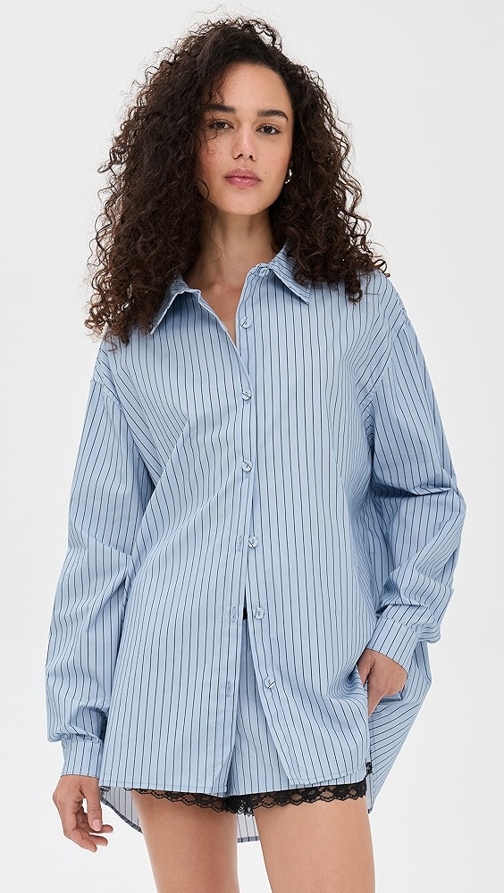 Vrg Grl June Shirt Blue Stripe