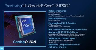Intel Core I9 11900k Preview
