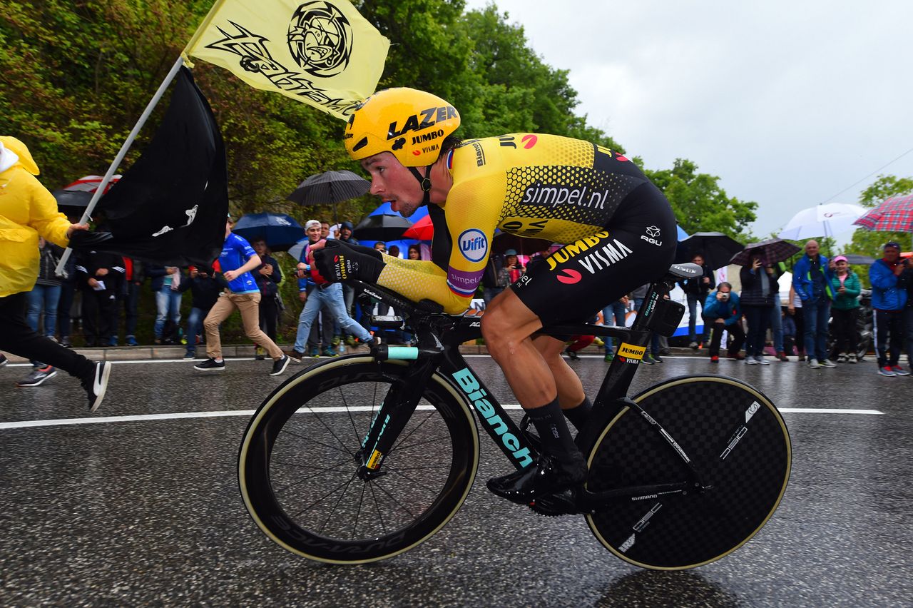 Primoz Roglic (Jumbo-Visma) en route to victory