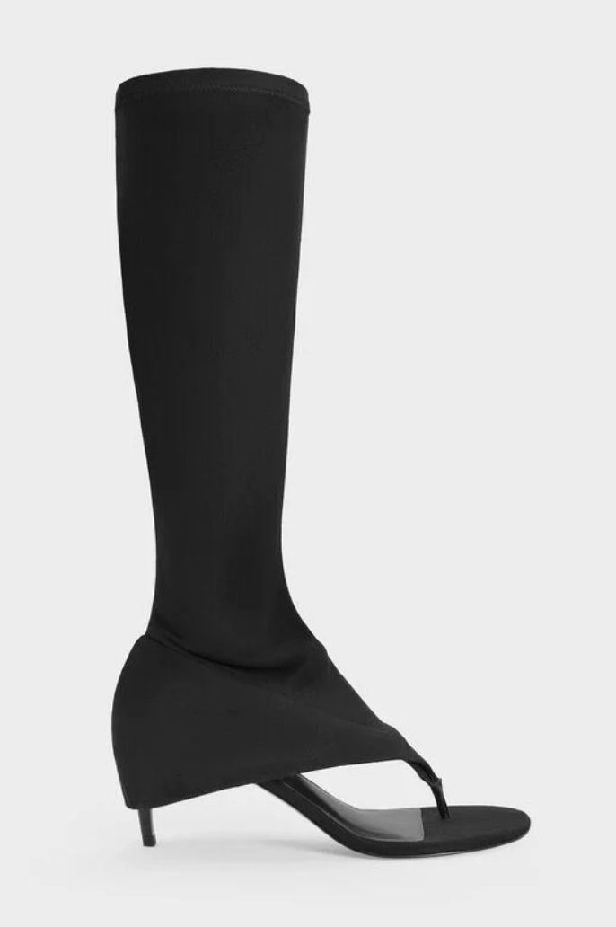 Charles &amp;amp; Keith, Aether Faux Suede Thong Boots