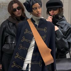 vintage jacket trends shown in a collage of photos of women's spring jacket outfits 