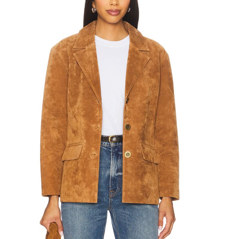 tan suede blazer