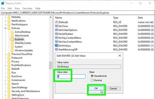 how to disable the Windows key - value data