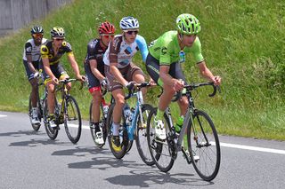 Jack Bauer leads the breakaway on stage 2 of the Criterium du Dauphine