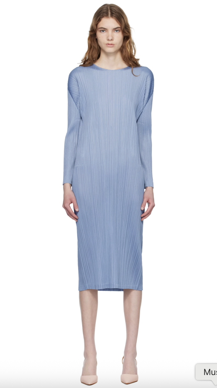 Pleats Please Issey Miyake, Blue Monthly Colors December Midi Dress