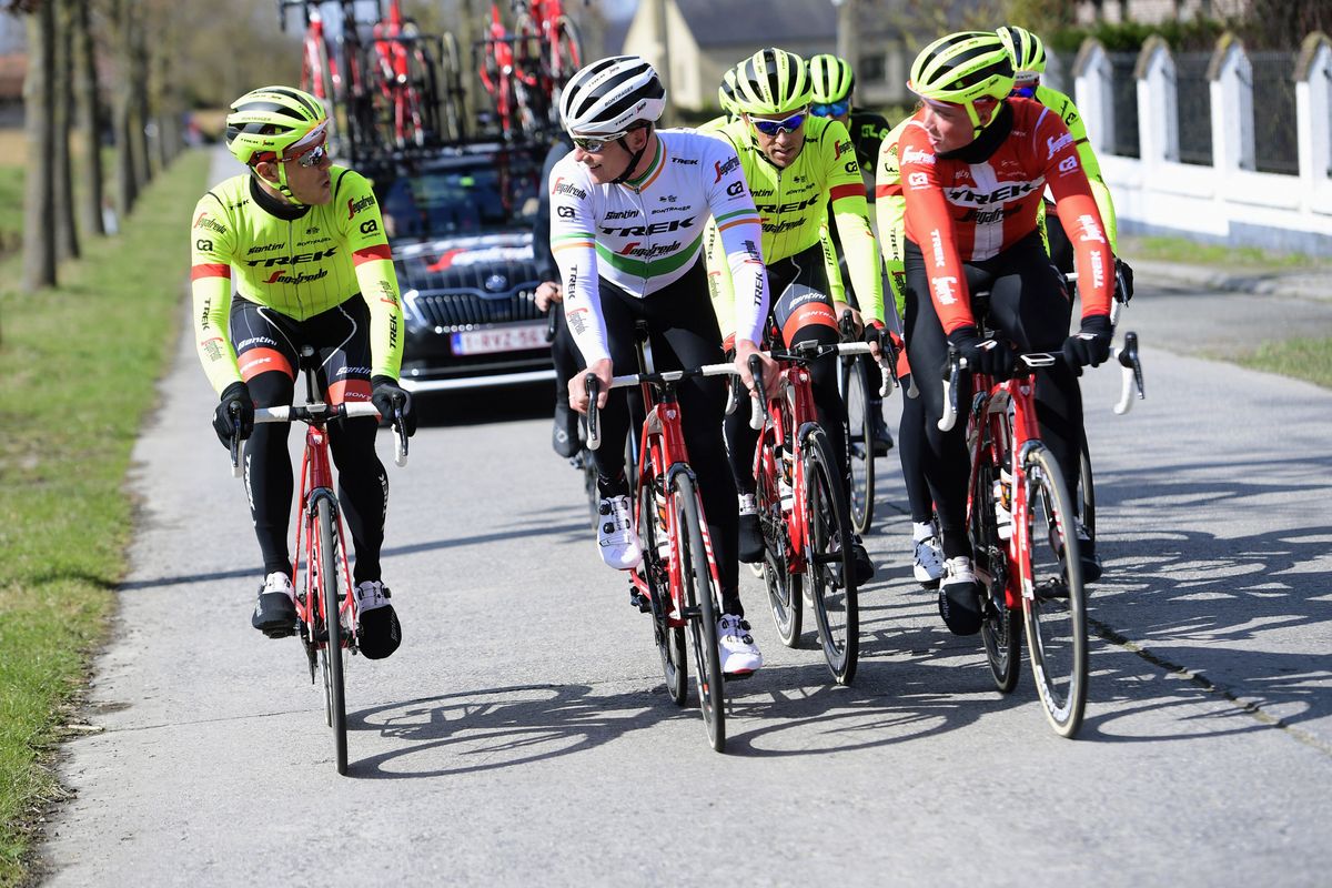 Jasper Stuyven, Ryan Mullen, and Mads Pedersen (Trek-Segafredo)