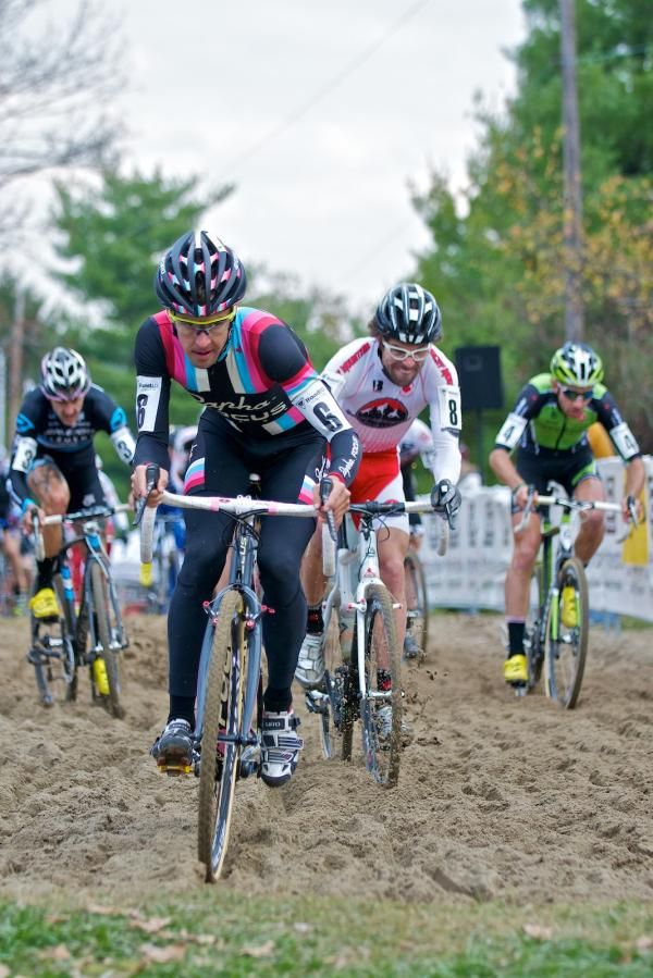 Chris Jones leads the first time through the sand
