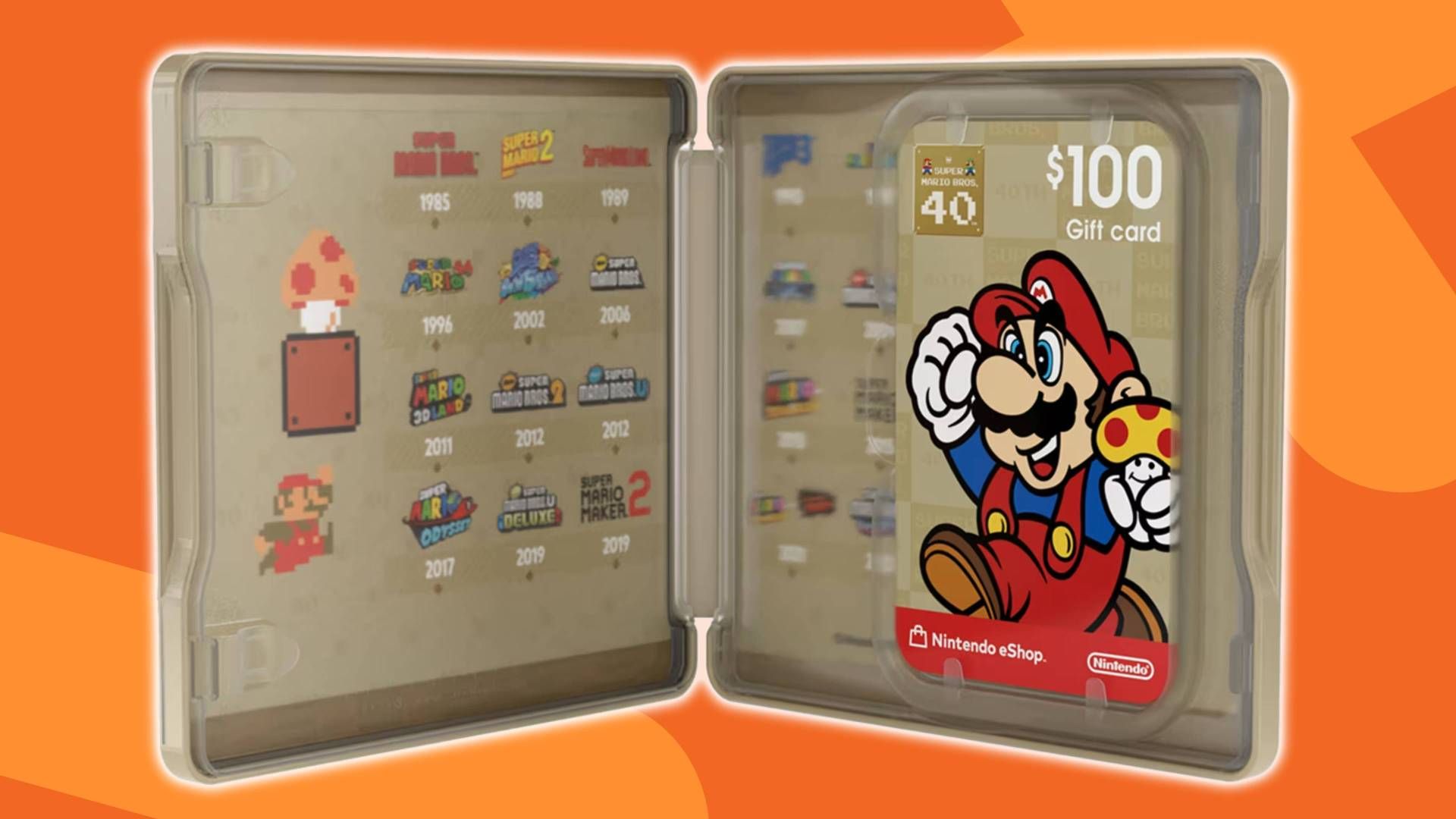Nintendo has finally made gift cards more exciting by throwing in a free shiny Super Mario Bros case