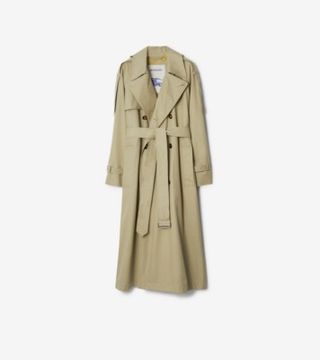 Burberry + Long Castleford Trench Coat in Hunter - Women, Cotton Gabardine | Burberry® Official