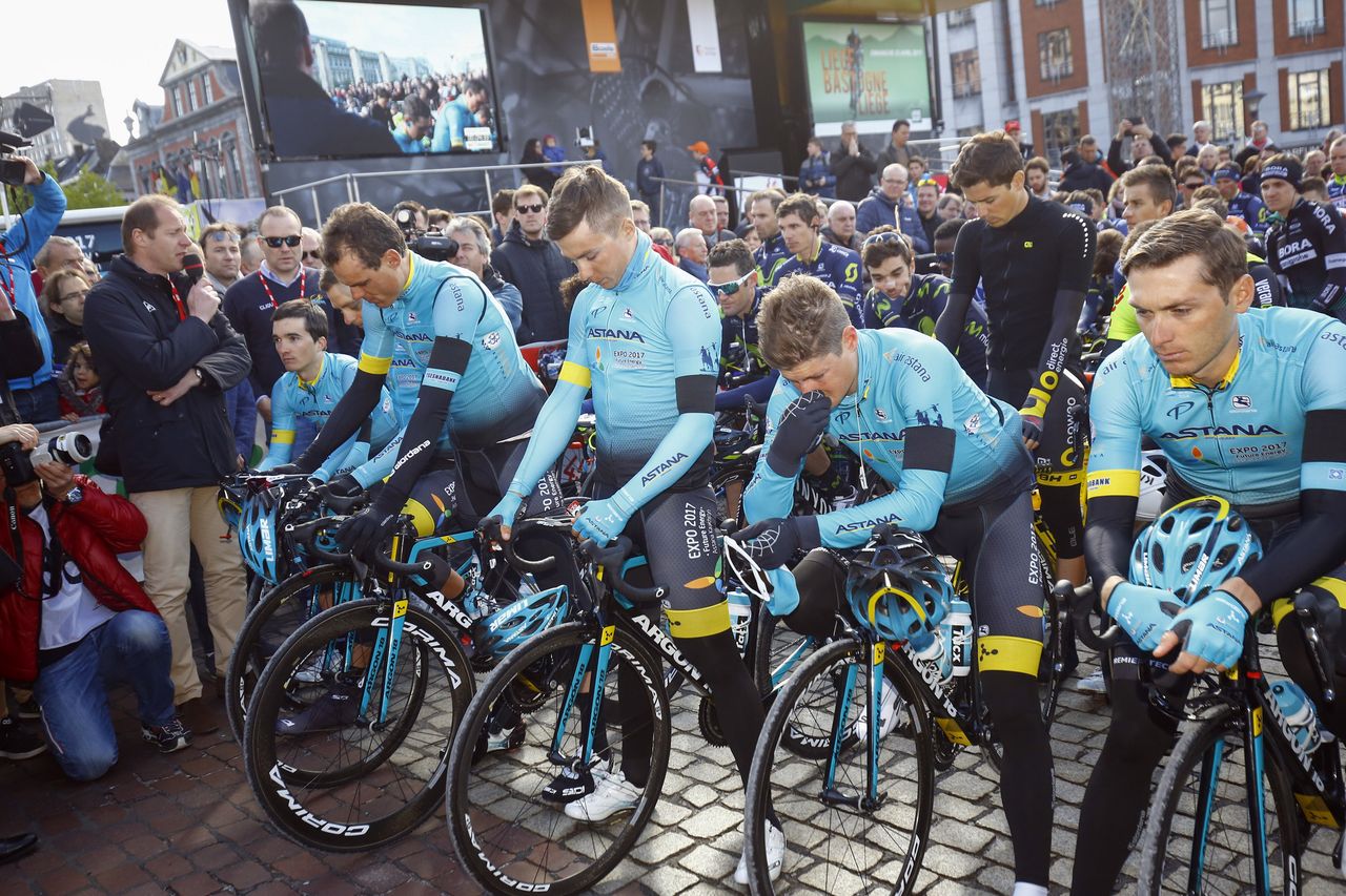 Astana remembers Michele Scarponi at Li&egrave;ge-Bastogne-Li&egrave;ge