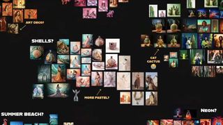 A moodboard with AI-generated images in Adobe Firefly Boards