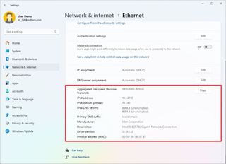 Ethernet connection configuration