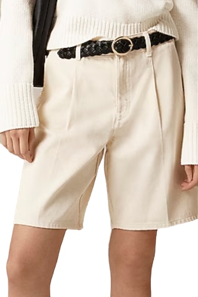 Pleated Denim Trouser Short