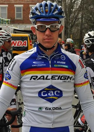 Daniel Holloway (Team Raleigh-GAC) awaits the start of the 2012 Tour of the Battenkill.