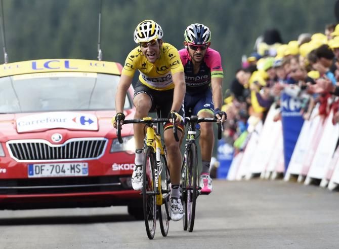 Tony Gallopin (Lotto Belisol) and Jose Serpa (Lampre Merida)