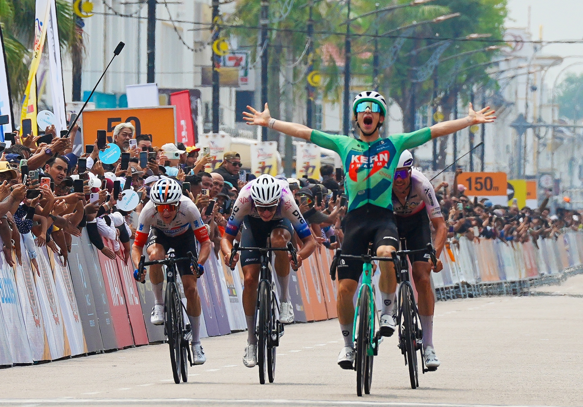 Nil Gimeno (Kern Pharma) celebrates his win on stage 7 of Le Tour de Langkawi