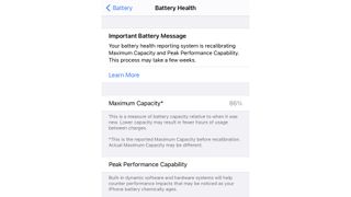 how to turn off battery throttling in iPhone, screenshot