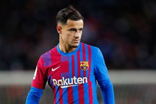 Philippe Coutinho in action for Barcelona against Real Betis in December 2021.