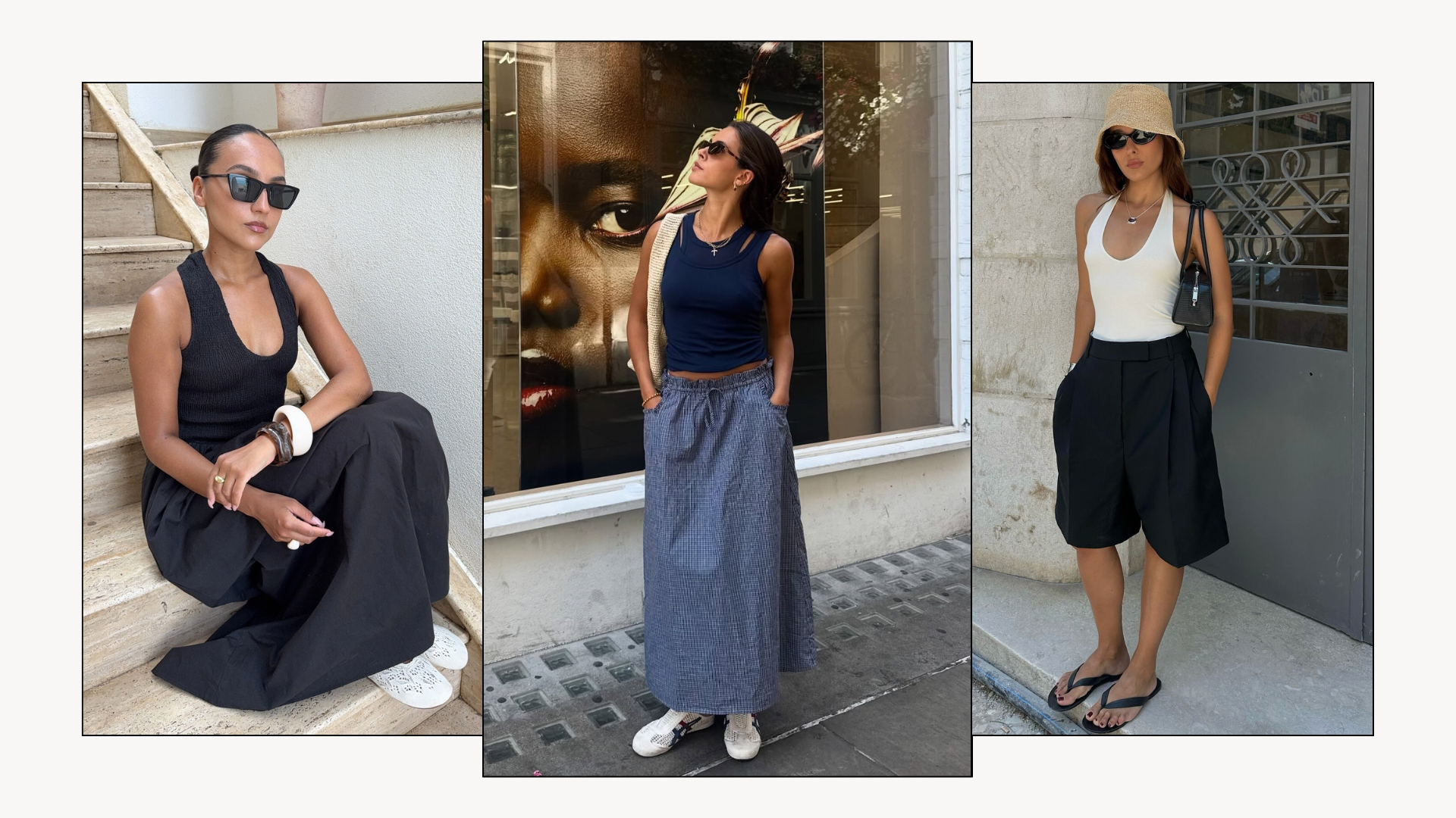 3 fashion people wear the outfits perfect for the casual summer dinner trend.