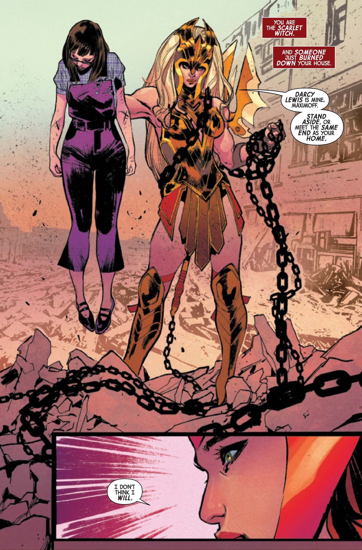 Scarlet Witch faces off against Scythia.