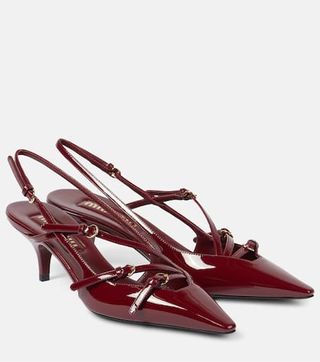 55 Patent Leather Slingback Pumps