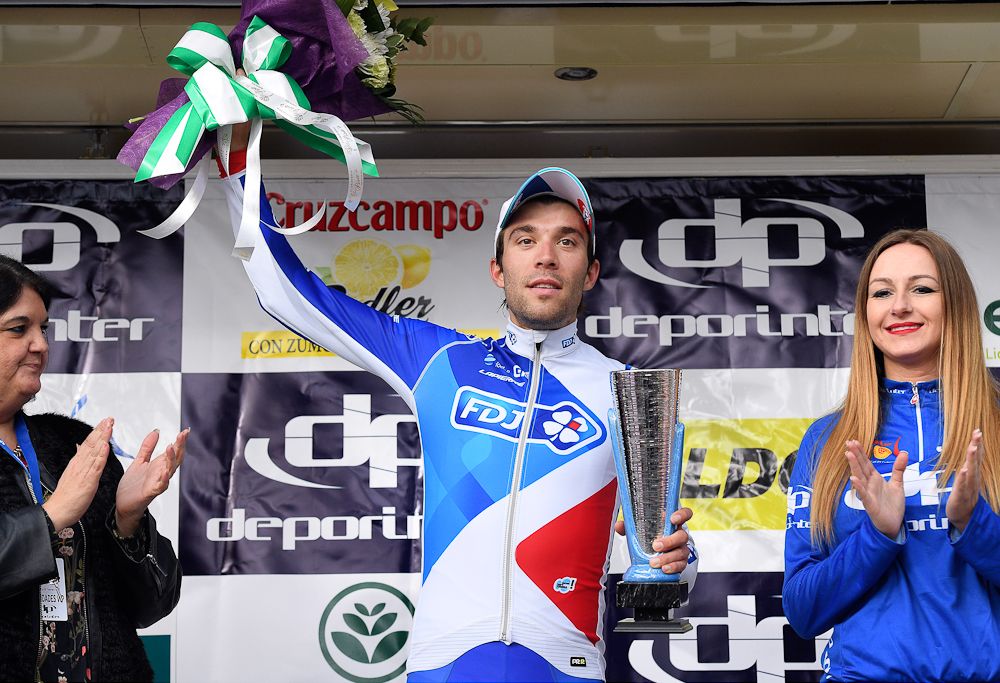Thibaut Pinot (FDJ) on the stage 2 podium at Ruta del Sol