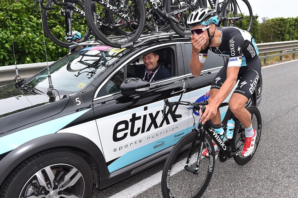 Something made Tom Boonen laugh