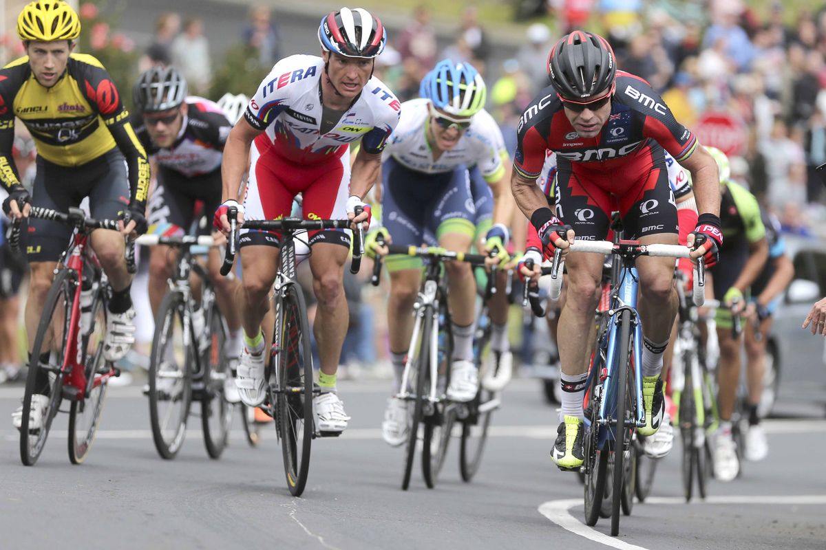 Cadel Evans (BMC) giving it his all