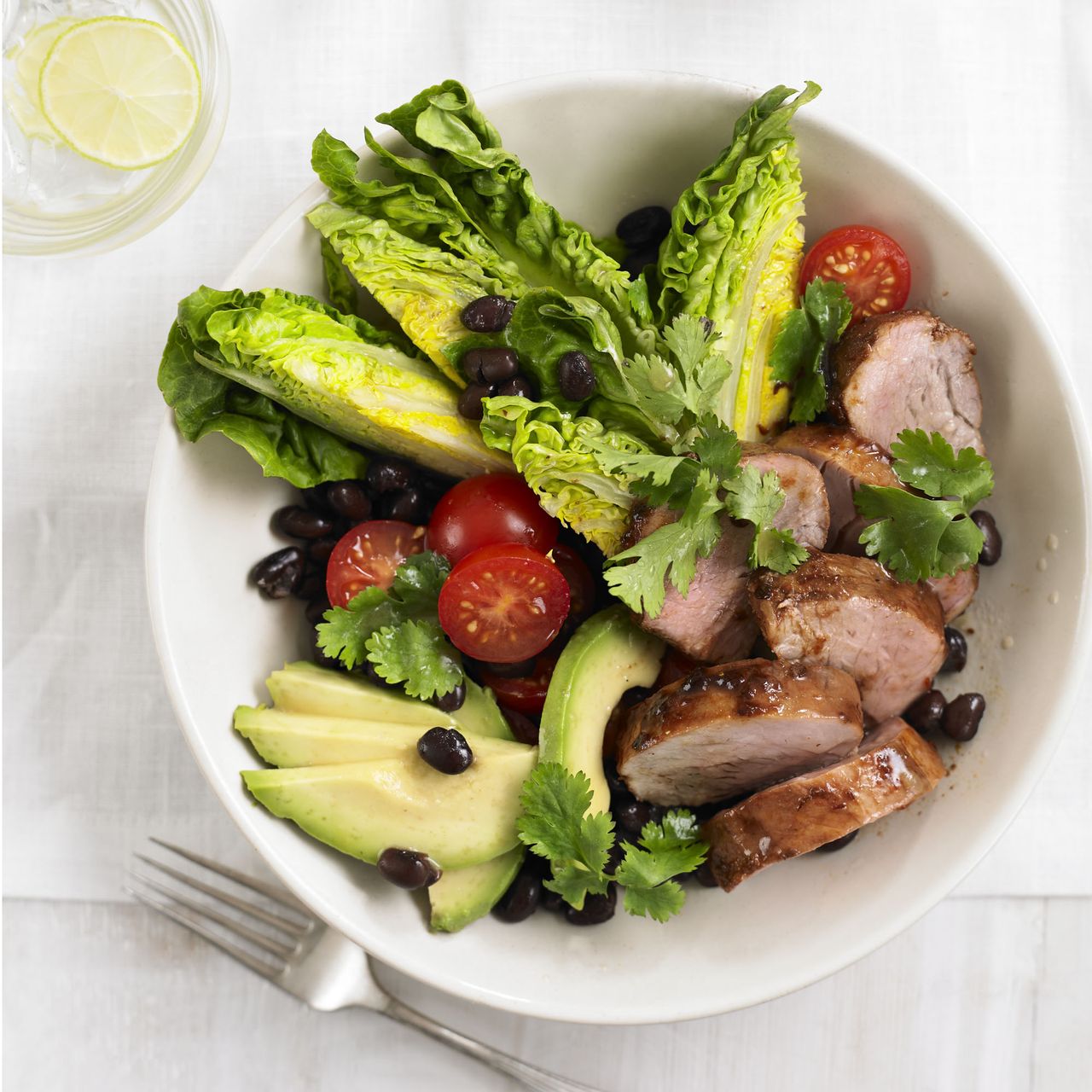 Smokey Pork Tenderloin Salad with tabasco lime dressing recipe-recipes-recipe ideas-woman and home