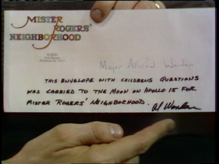 Al Worden took an envelope of children's questions from Fred Rogers for "Mister Rogers' Neighborhood" into space with him.